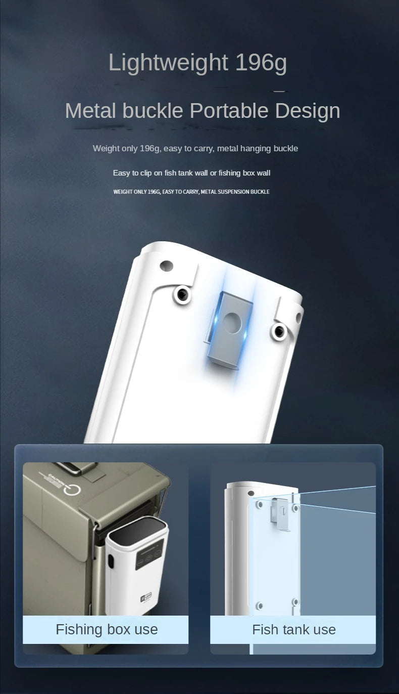 Aquarium Fish Tank Oxygen Pump, Portable aquarium pump with metal buckle, weighing 196g, ideal for carrying on-the-go.