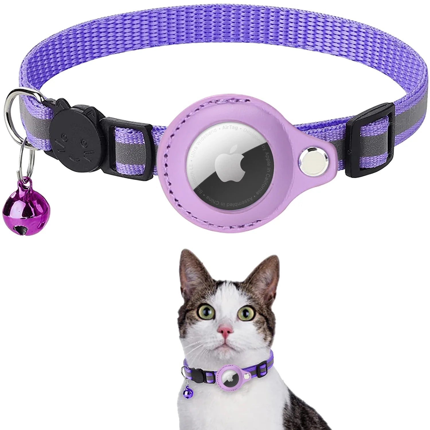 Anti-Lost Pet Cat Collar, Apple's Airtag helps find missing pets with matching collars.