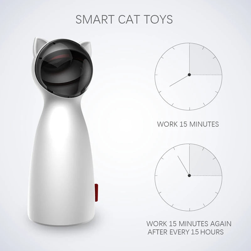 Endless cat toy: automatically plays for 15 min, pauses for 15 hrs, and restarts for non-stop fun.