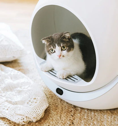 VOFORD Cat Litter Box - Self cleaning Automatic Cats Sandbox Smart Toilet Rotary Training Detachable Bedpan Sand Mat For Multiple Cats