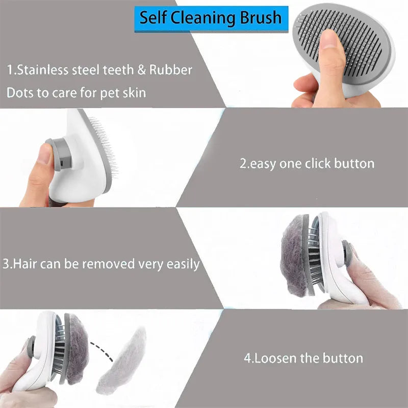 Pet Dog Hair Brush - Cat Comb Grooming And Care Cat Brush Stainless Steel Comb For Long Hair Dogs Cleaning Pets Dogs Accessories