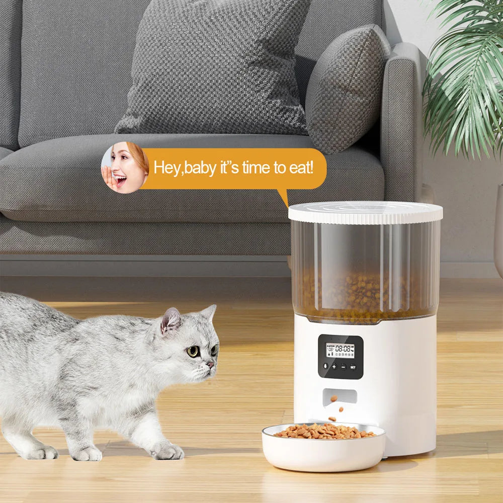 4L Pet Feeder, Smart feeder ensures pets eat on schedule, eliminating worry and mess.