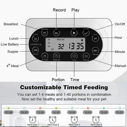 Cat Timing Feeder Smart APP 3L Cat Feeder With Double Meal Pet Dog Food Automatic Dispenser Suitable Small Cats Dogs Remote Feeding