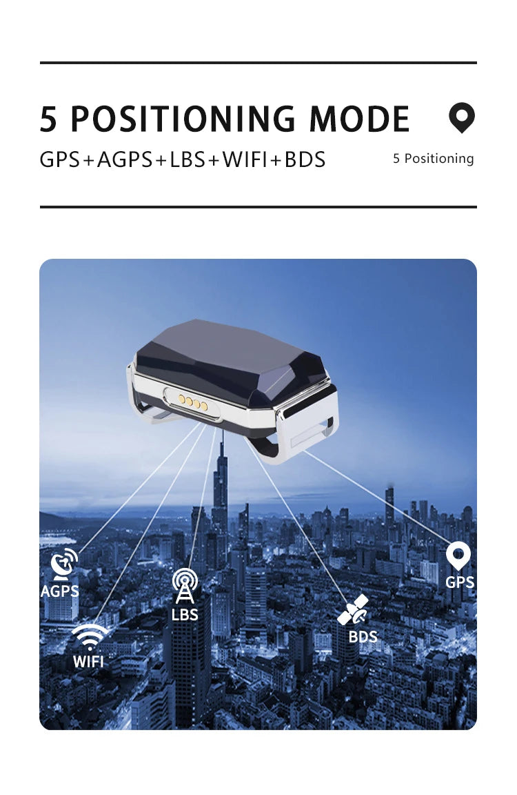 G12 Mini GPS GSM Wifi LBS tracker, Various position modes: GPS, AGPS, LBS, WiFi, and BDS enable accurate location tracking up to 9,000 meters.