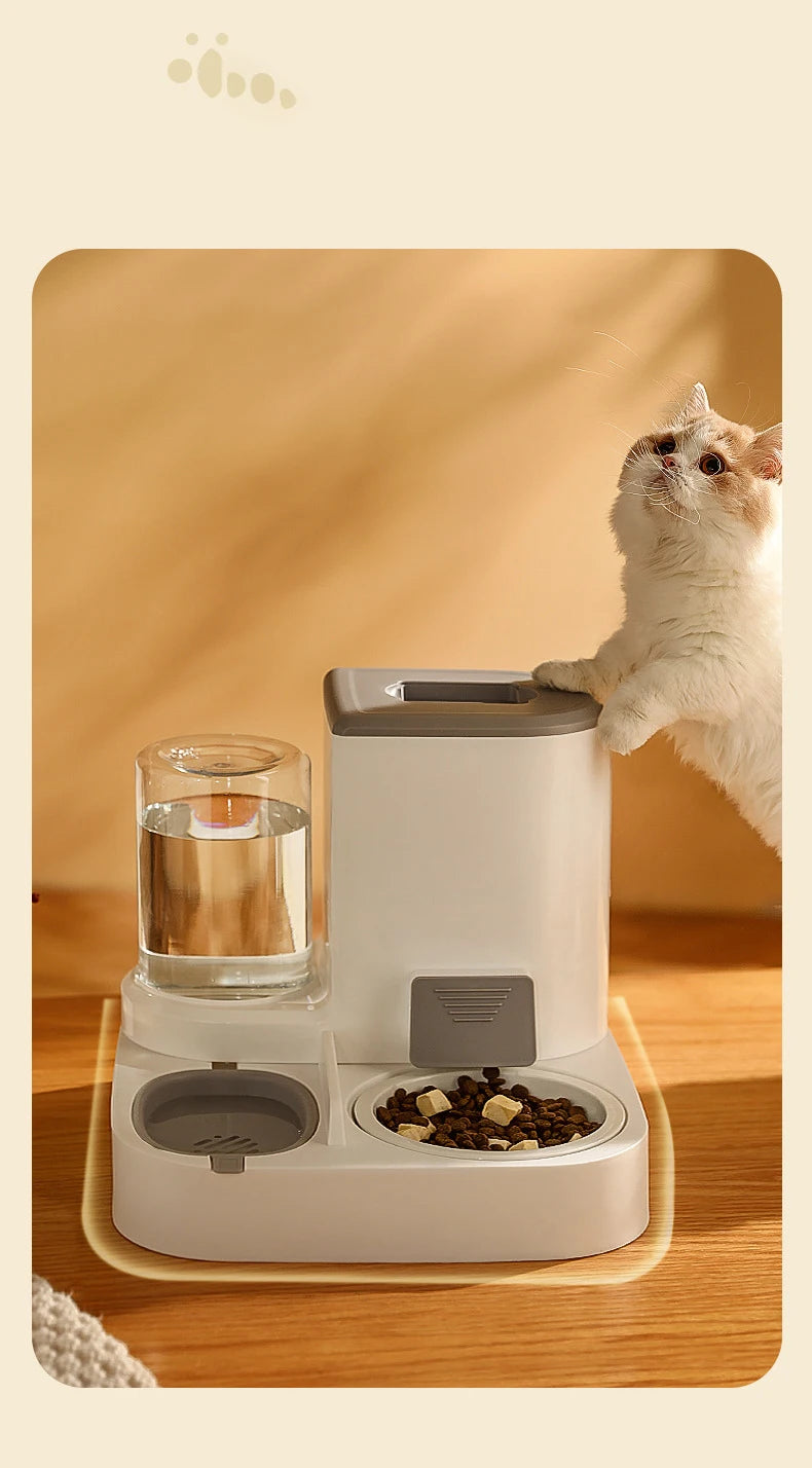 Kimpets Automatic Cat Feeder, Colorful options available: Red, Blue, and Neutral.