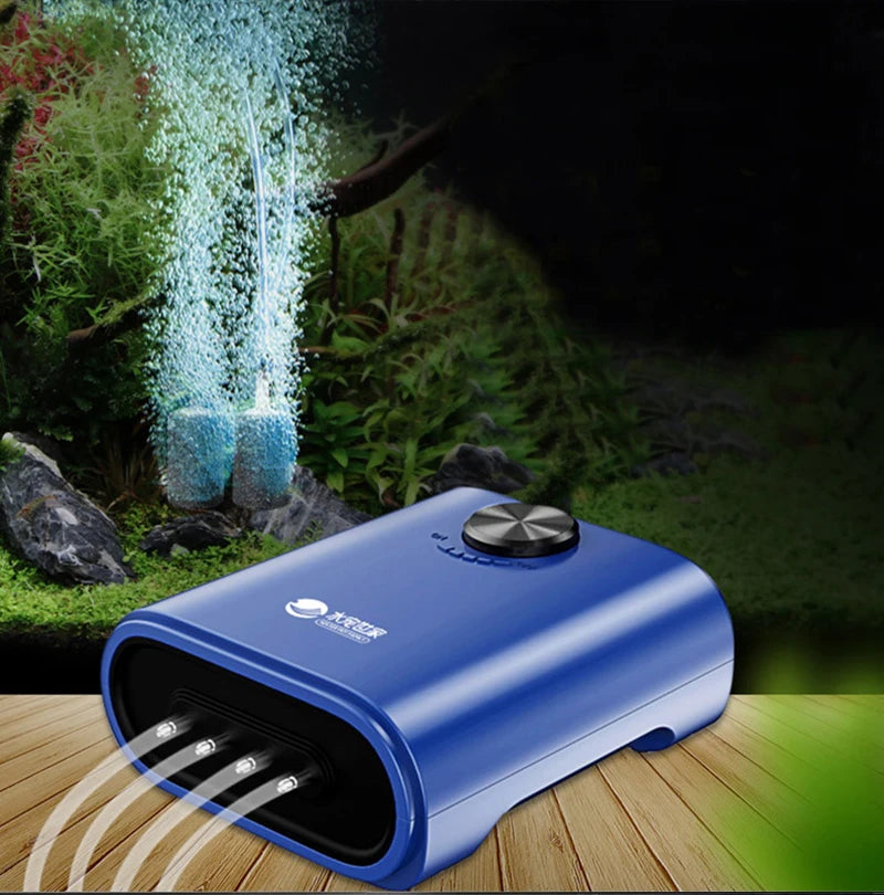 Silent Aquarium Oxygen Air Pump, Pumps with adjustable air flow in various sizes and powers.