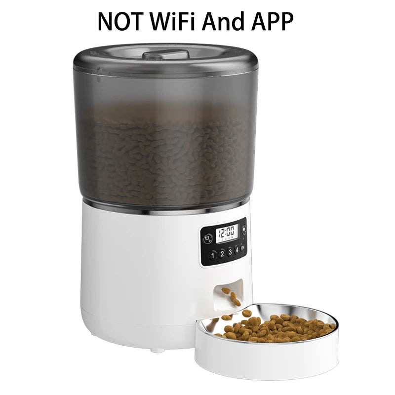 Tuya Smart WiFi 4L Pet Feeder, Automatic feeding system with customizable portions for various meals throughout the day.