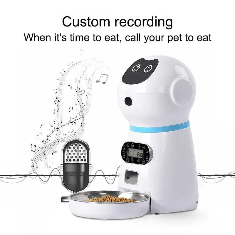 3.5L Automatic Pet Feeder, Intelligent Feeder allows remote control and scheduling of pet meals for convenient, customized feeding.