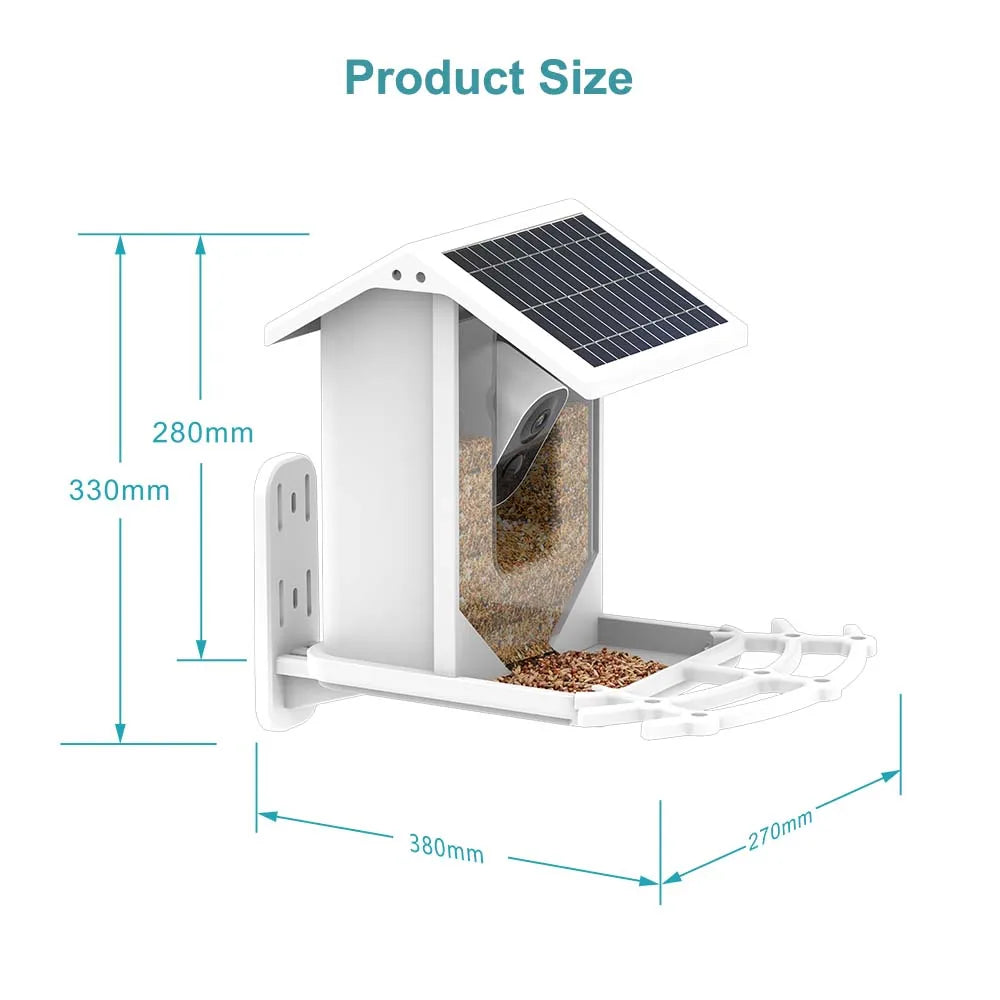 Bird Feeder Video Camera, Advanced features like AI identification, motion detection, and squirrel deterrence enhance birdwatching experience.