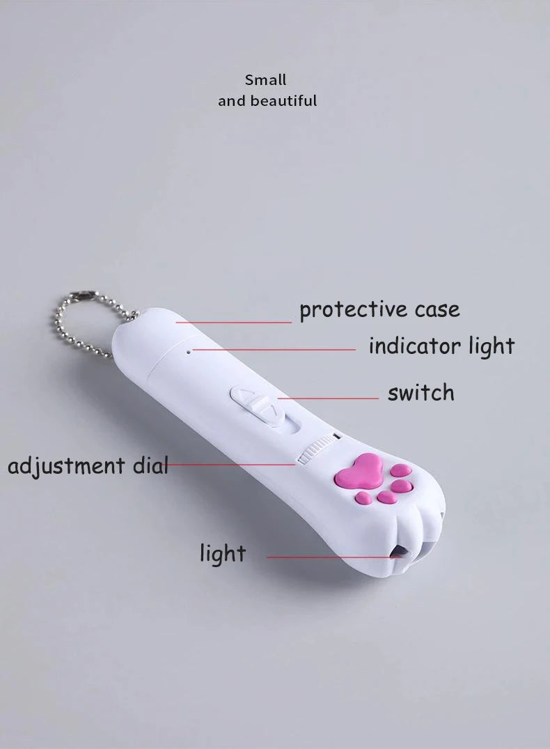 6 In 1 USB Pet Cats LED Laser, Compact and stylish LED indicator with adjustable brightness and switch.