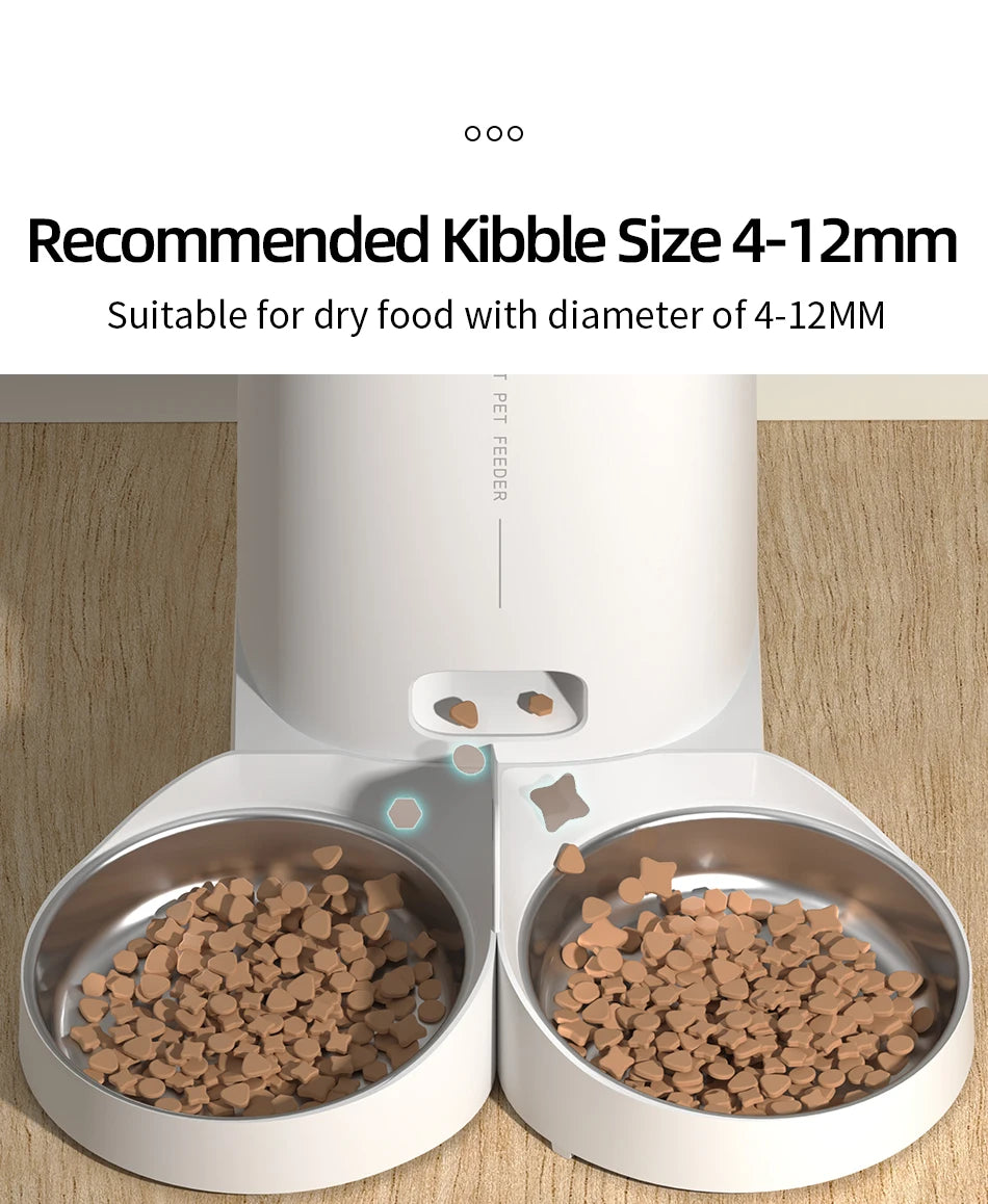 ROJECO 4L Automatic Cat Feeder, Suitable for dry food, suitable for kibble size 4-12mm.