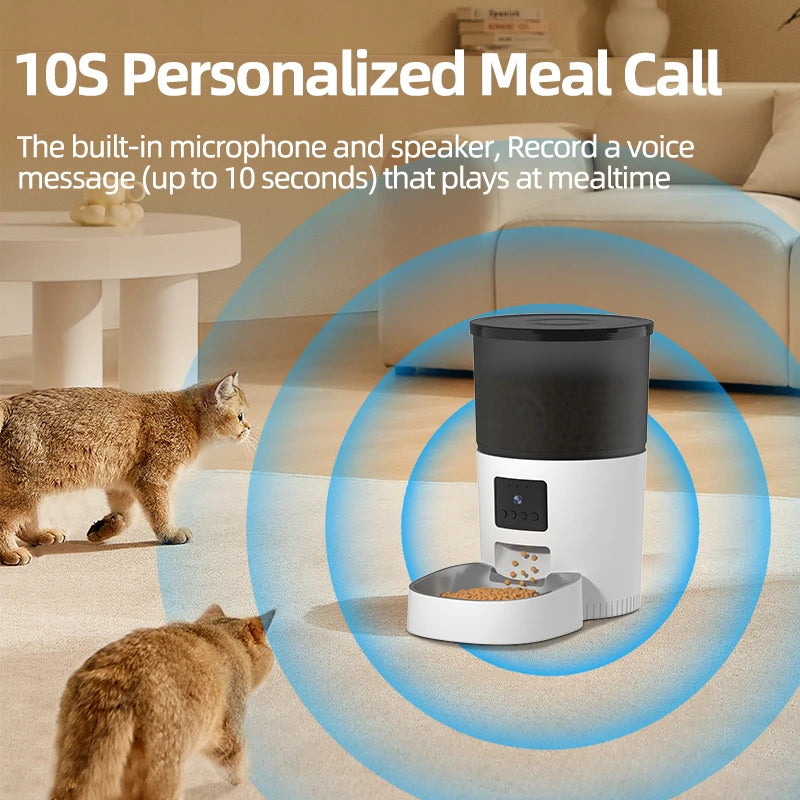 ROJECO Automatic Cat Feeder With Camera - Video Cat Food Dispenser Pet Smart Voice Recorder Remote Control Auto Feeder For Cat Dog