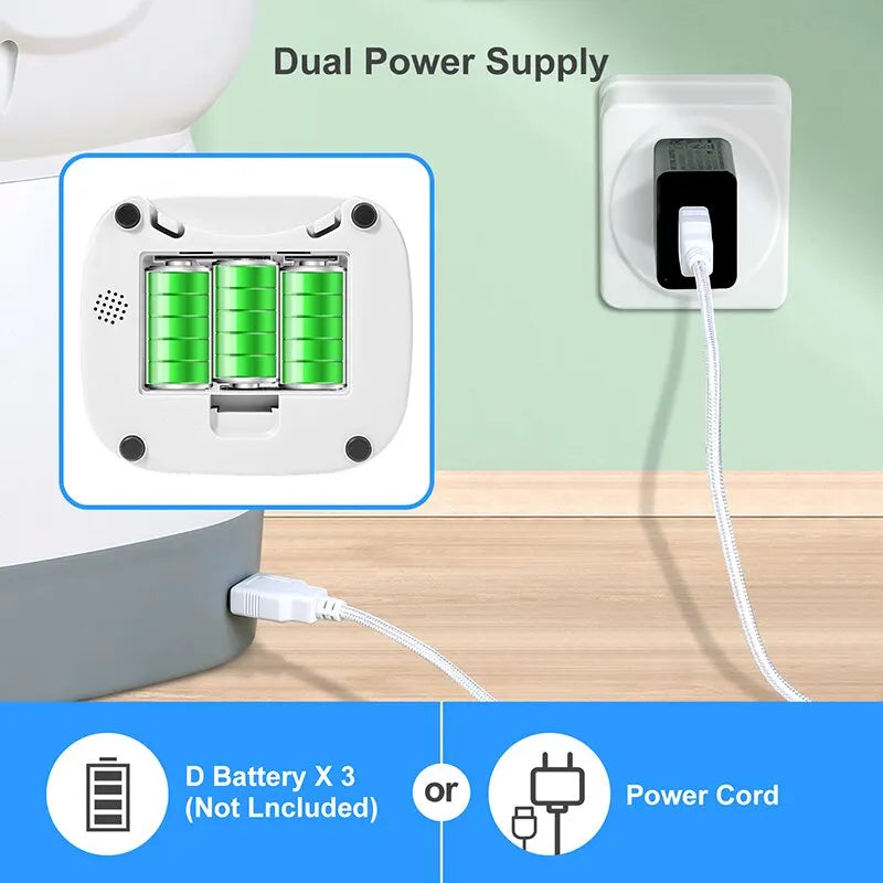 3.5L Automatic Pet Feeder, Requires external power source: 3 AA batteries or AC adapter (not included)