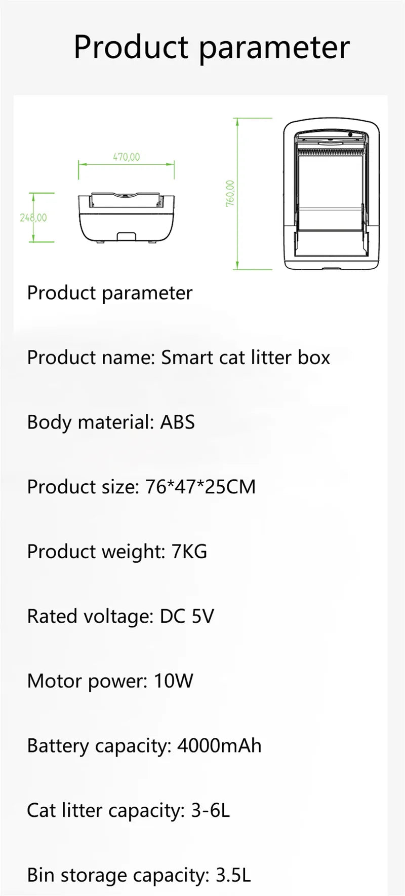 VOFORD  Intelligent APP Cat Litter Box, Smart cat litter box with automatic cleaning and deodorizing features.