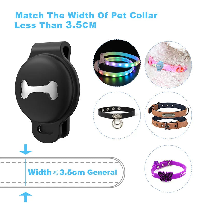 Pet GPS Tracker Smart Locator, Compact design fits pet collars under 3 cm wide, ideal for small breeds.