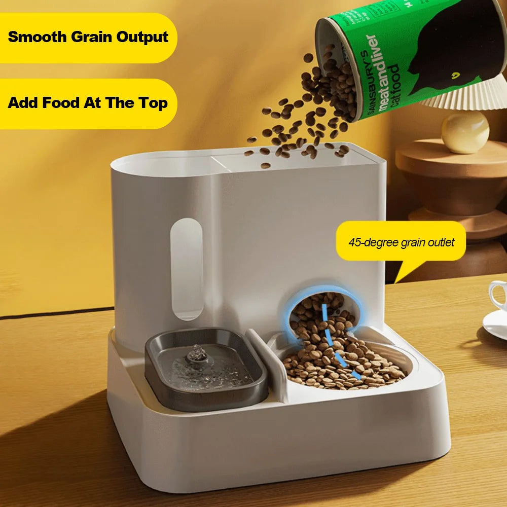 2.8L Cat Automatic Food Feeder, Easy cleaning and reduced bacterial growth make stainless steel bowls a hygienic choice.