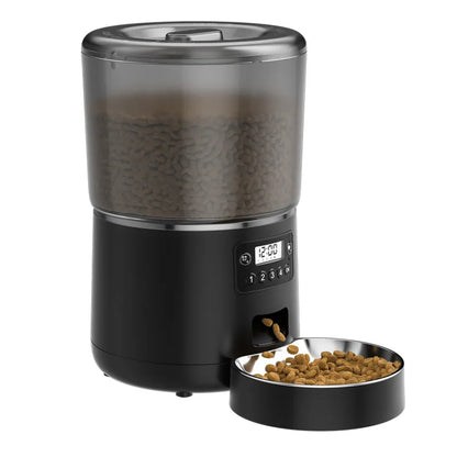 4L Automatic Cat Feeder - Pet Smart Cat Food Kibble Dispenser Timer Stainless Steel Bowl Auto Pet Feeder For Cats Dog Accessories