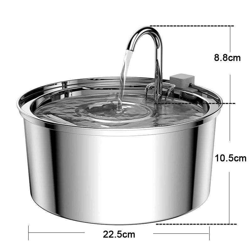 Clean drinking water for pets with efficient filtration system.