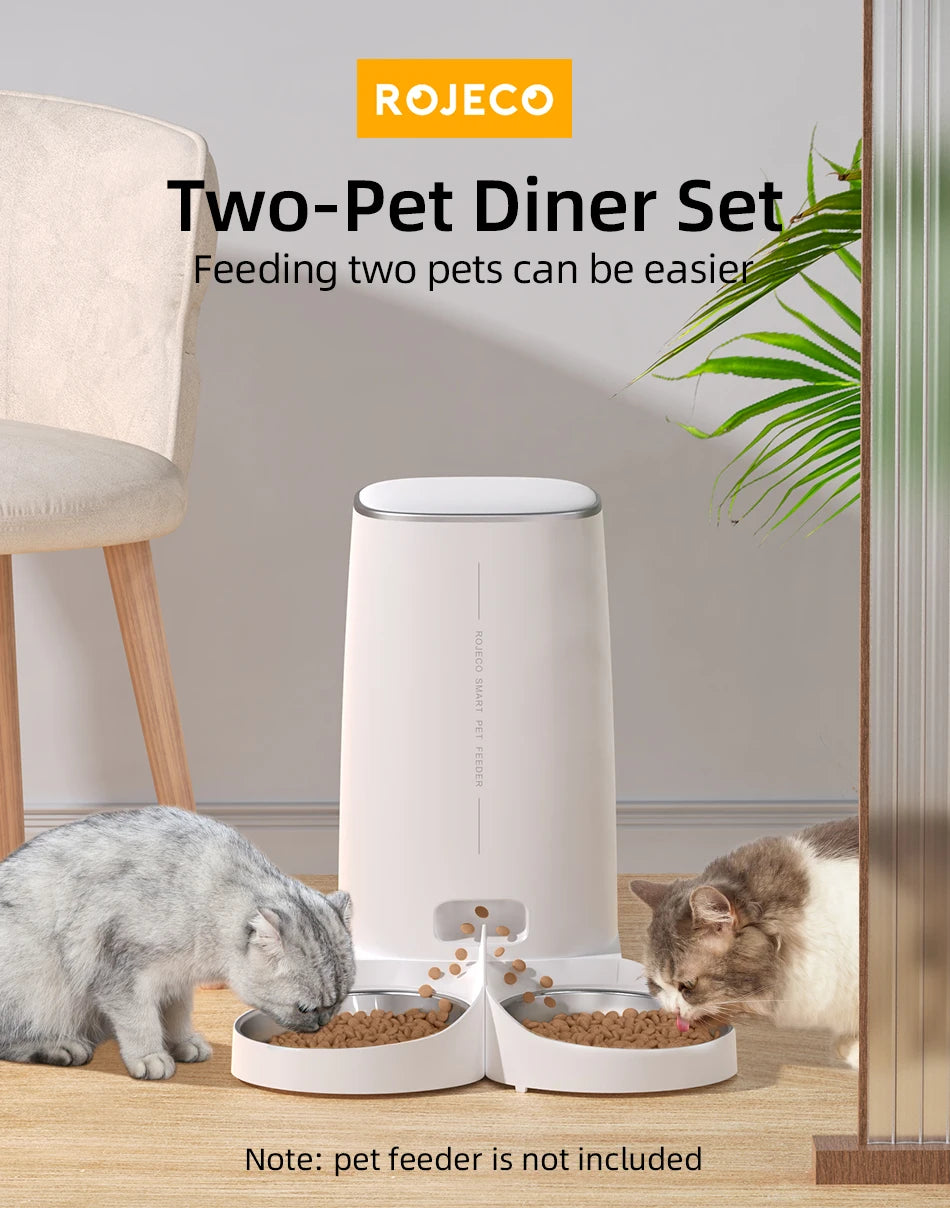 Stainless steel accessory for automated pet feeders, convenient and easy to use.