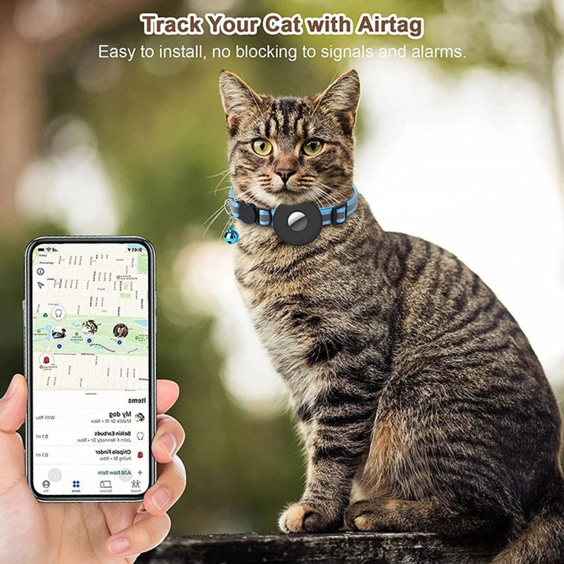 New Pet GPS Tracker Smart Locator, Track pet location in real-time with Easy installation using AirTag, no obstruction or alarms.