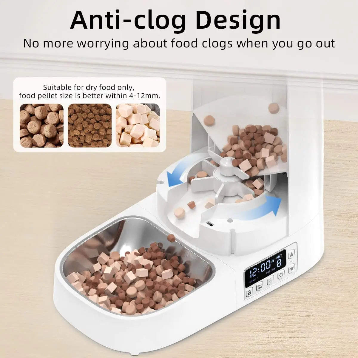 ROJECO 4L Automatic Pet Feeder - Button Version Auto Cat Food Dispenser Accessories Smart Control Pet Feeder For Cats Dog Dry Food