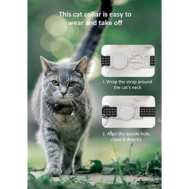 AirTag Cat Collar, Adjustable wrap strap for cats, easy to put on and take off.
