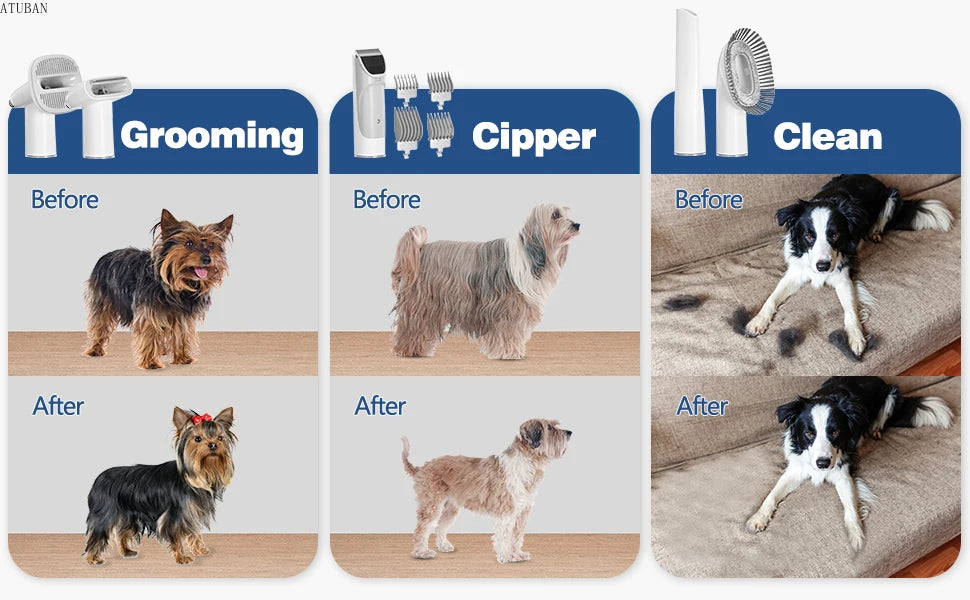 Effortless pet hair removal with a larger dust cup and gentle brush, perfect for pre- and post-grooming.