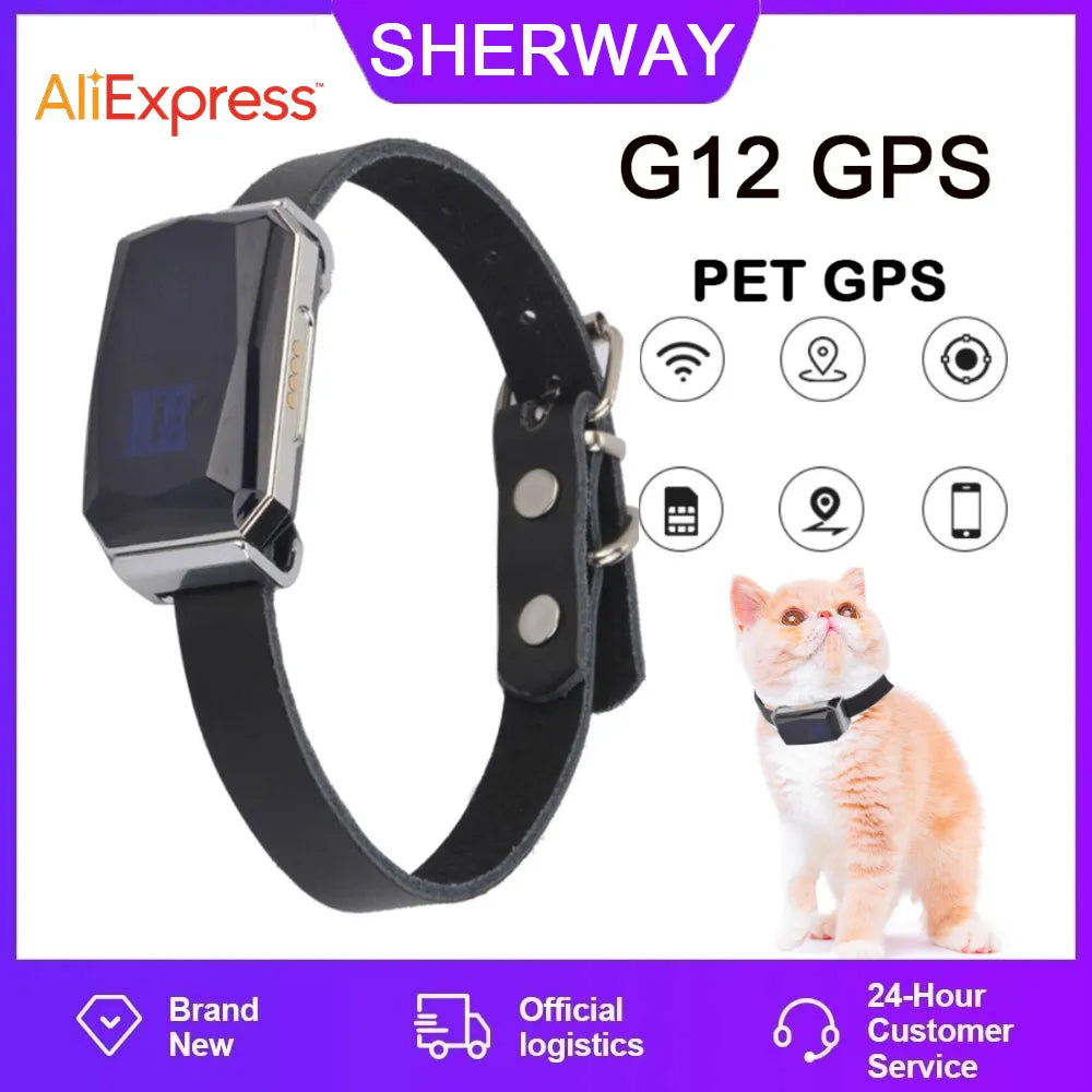 G12 Pet GPS Tracker - Mini 2G SIM 5PCS GPS Tracker Waterproof IP67 Pet Collar Locator Intelligent tracking alarm electronic fence