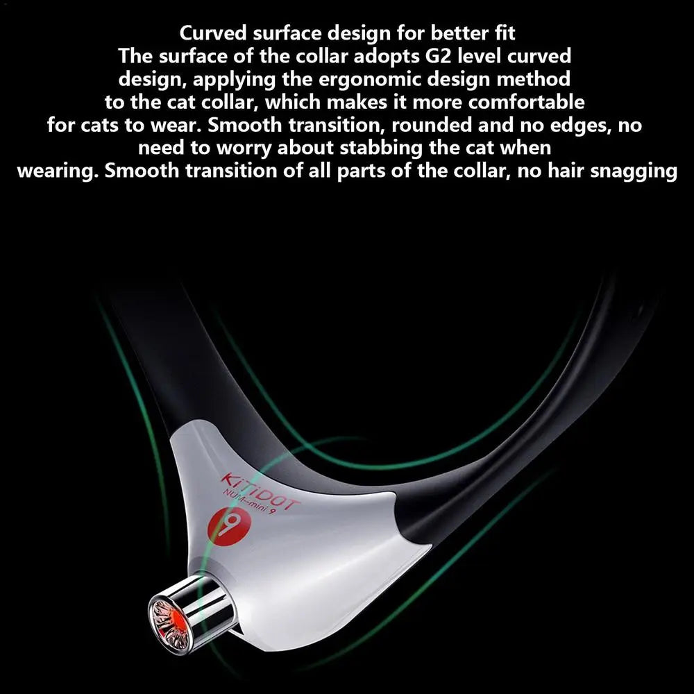 Electric Cat Collar, Comfortable and ergonomic cat collar with curved surface and rounded edges.