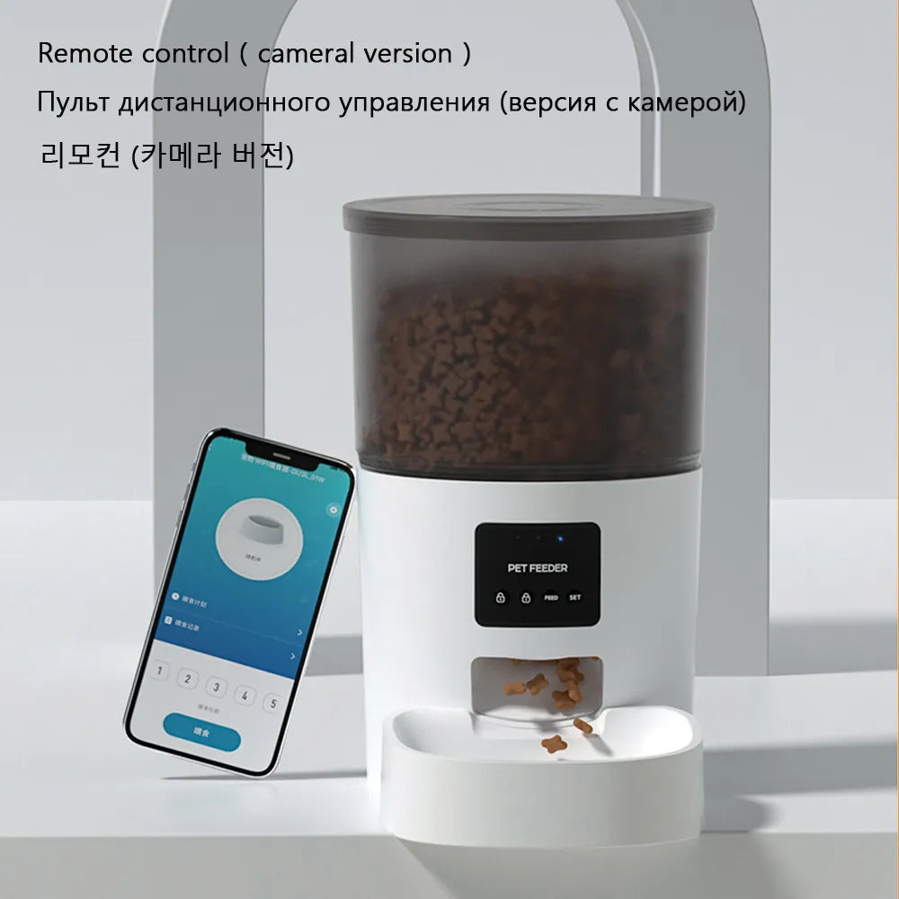 Surrunme 3L Smart Automatic Feeder - for Cats and Dogs  Button or WiFi Control Auto Pet Food Dispenser Camera Video Voice Recorder