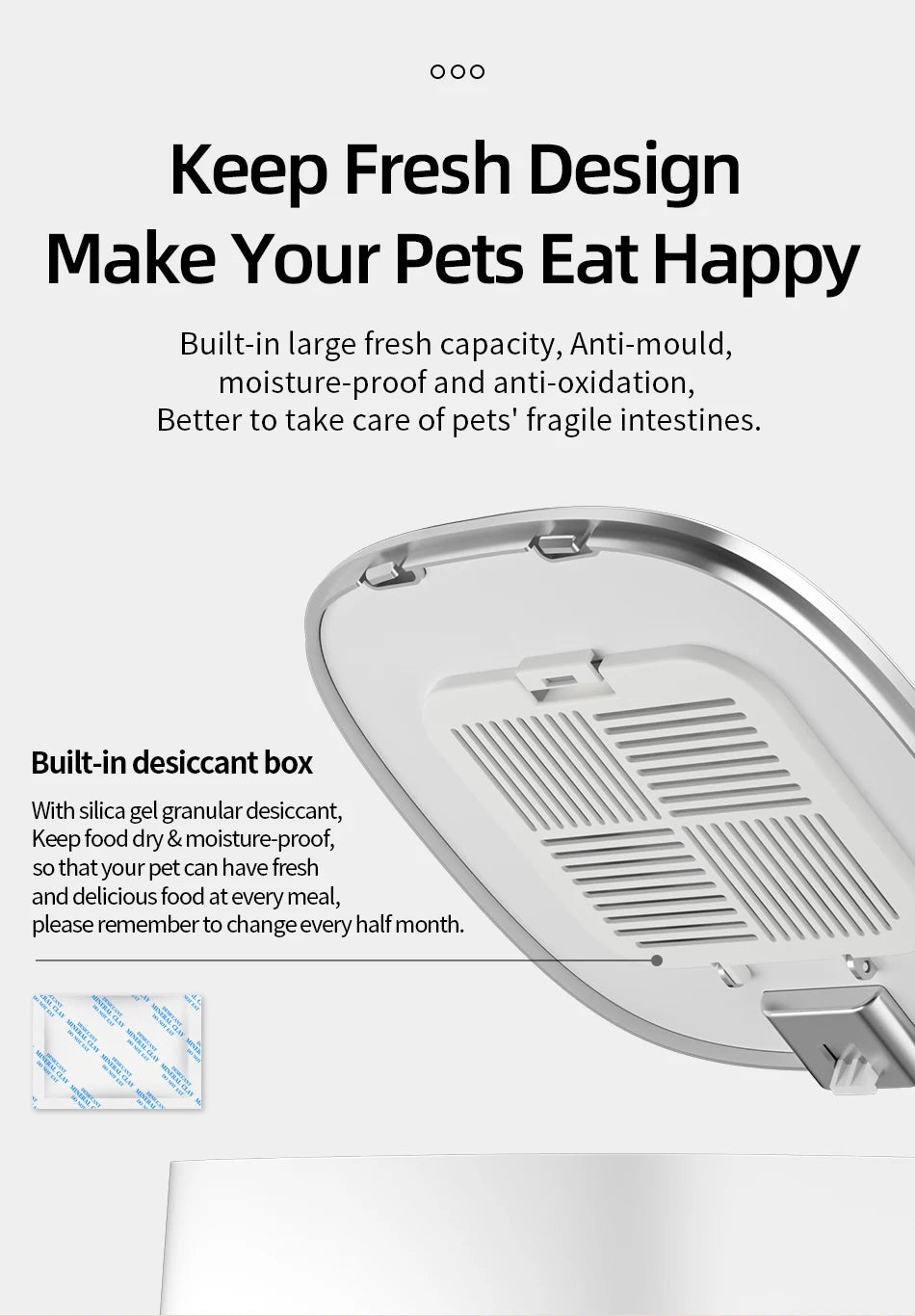 ROJECO 4L Automatic Pet Feeder, Preserves freshness with anti-mold, moisture-proof, and oxidation features, ensuring your pet enjoys fresh meals.