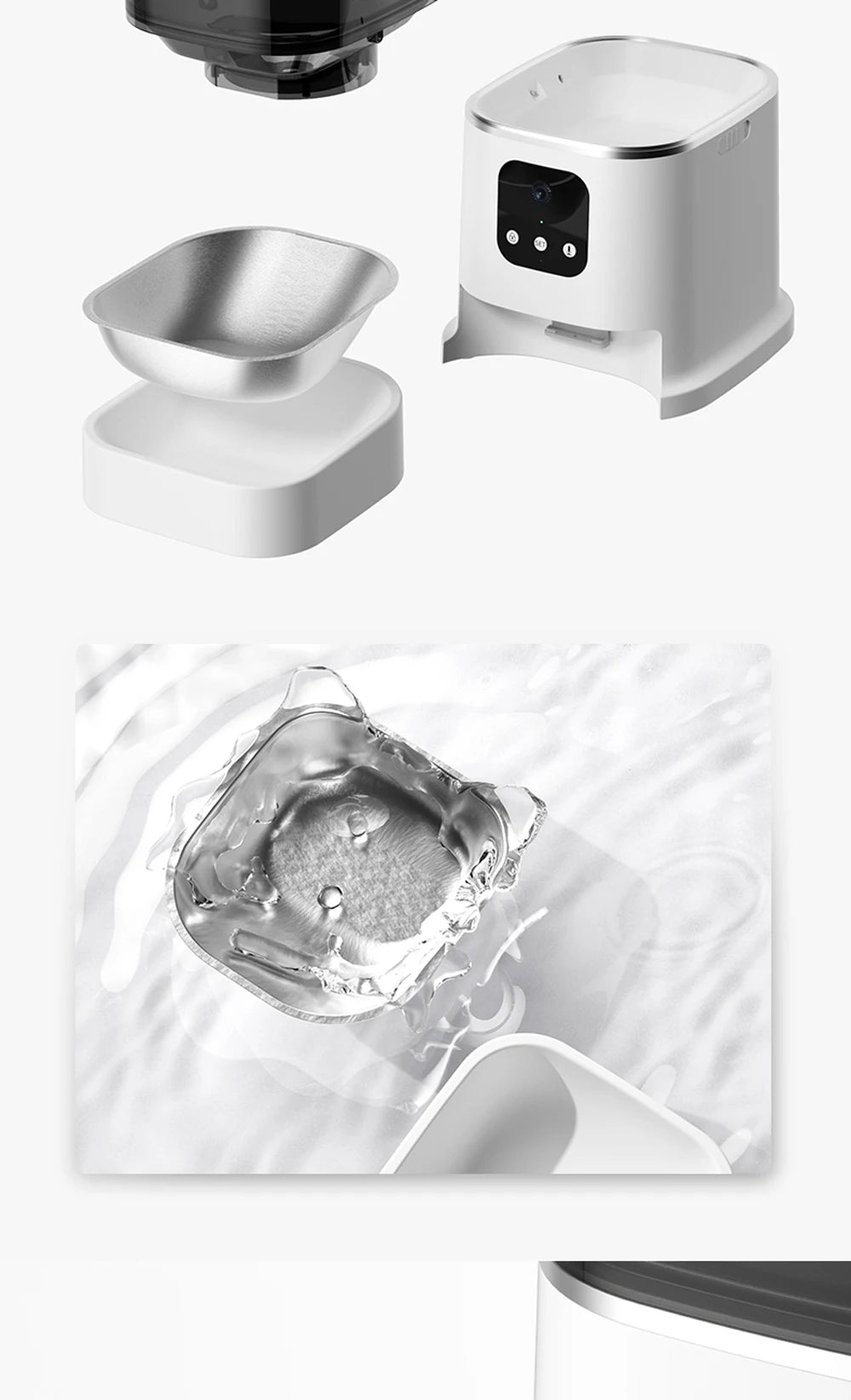 6L Automatic Cat Feeder, View pet's mealtime habits and feeding areas remotely with this version.