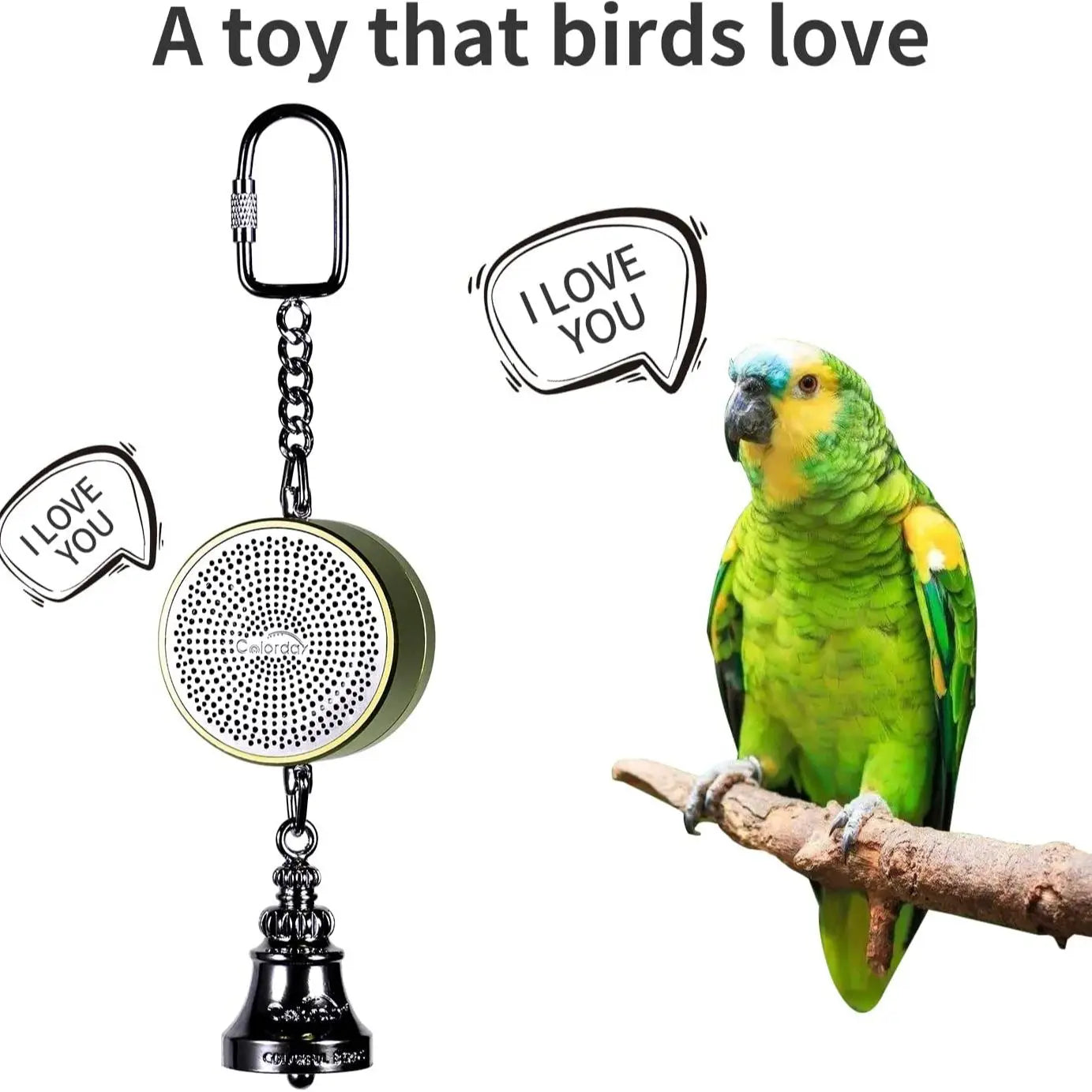 Parrot Toy, This interactive toy plays familiar sounds like