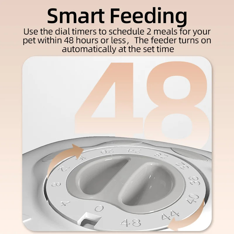 ROJECO 2 Meals Automatic Pet Feeder - Smart Cat Food Dispenser For Wet & Dry Food Kibble Dispenser Accessories Auto Feeder For Cat