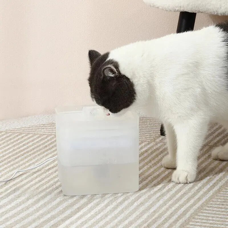 Cat Water Fountain - Auto Filter USB Electric Mute Cat Drinker Bowl 1.6L Recirculate Filtring Drinker for Cats Pet Water Dispenser