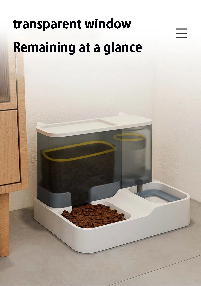 OUZEY 1L Automatic Feeder, Quickly view remaining food/water levels through the transparent window.