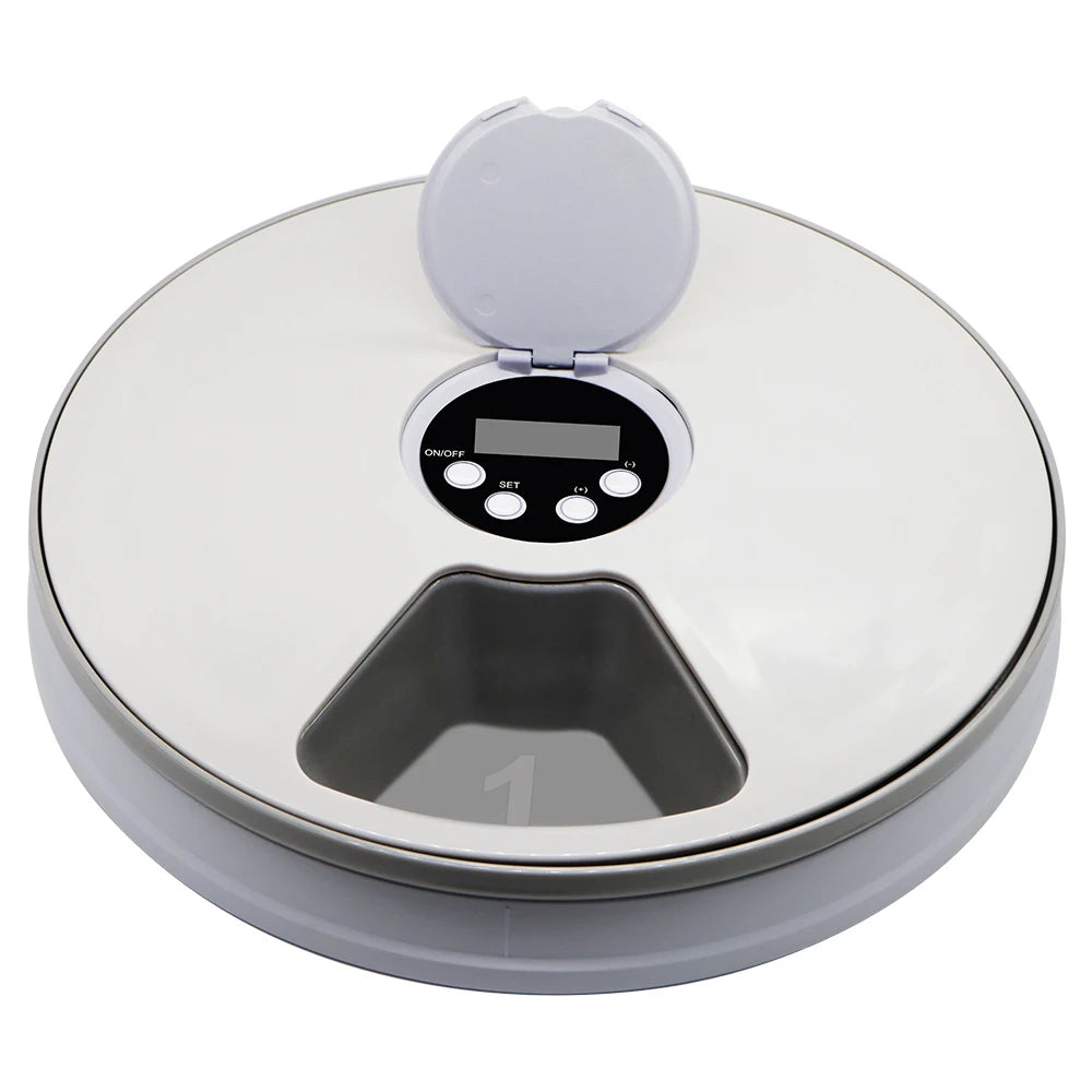 24 Hours Pet Automatic Feeder, Decrease time parameter with NIN (-) and Decrease Button.