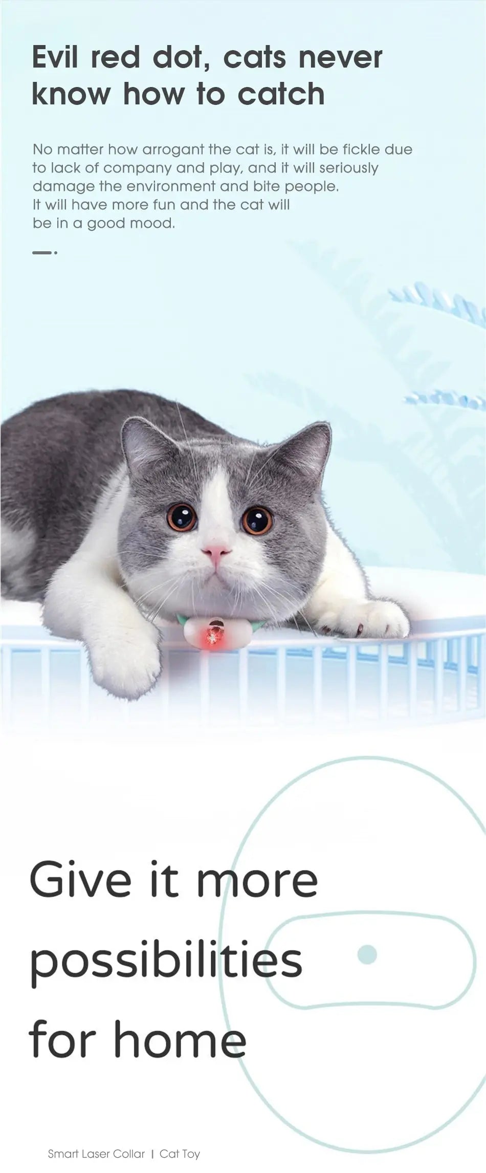 Interactive laser toy for cats: stimulating play, exercise, and happiness at home.