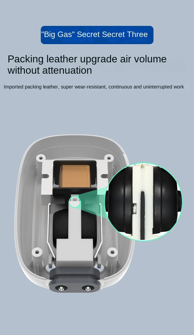 SOBO High Power 3W 6W Mute Oxygen Pump, Upgraded leather provides airflow, durability, and wear-resistance for continuous operation.