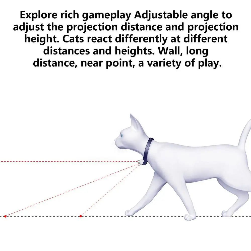 Electric Cat Collar, Customize LED light projections for cats with adjustable distance and height.
