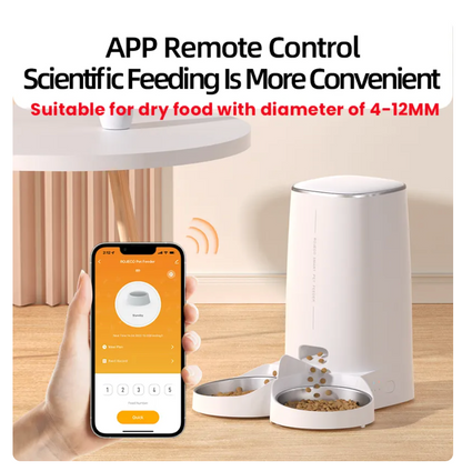 ROJECO 4L Automatic Cat Feeder - Pet Smart Cat Food Kibble Dispenser Remote Control WiFi Button Auto Feeder For Cats Dog Accessories