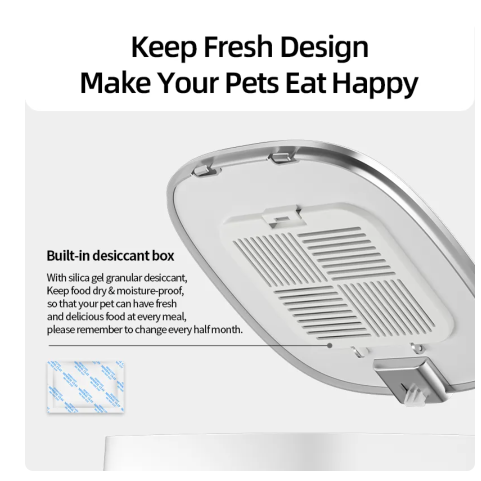 ROJECO 4L Automatic Cat Feeder - Pet Smart Cat Food Kibble Dispenser Remote Control WiFi Button Auto Feeder For Cats Dog Accessories