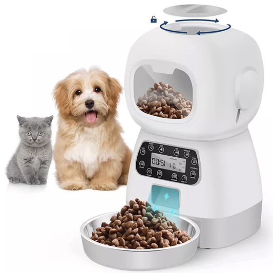 3.5L Automatic Pet Feeder - Timed Auto Dog Feeders for Small Pets Food Dispenser for Cats Programmable Bowl Pet Supplies